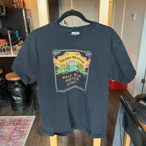 Beer graphic t-shirt mens large black